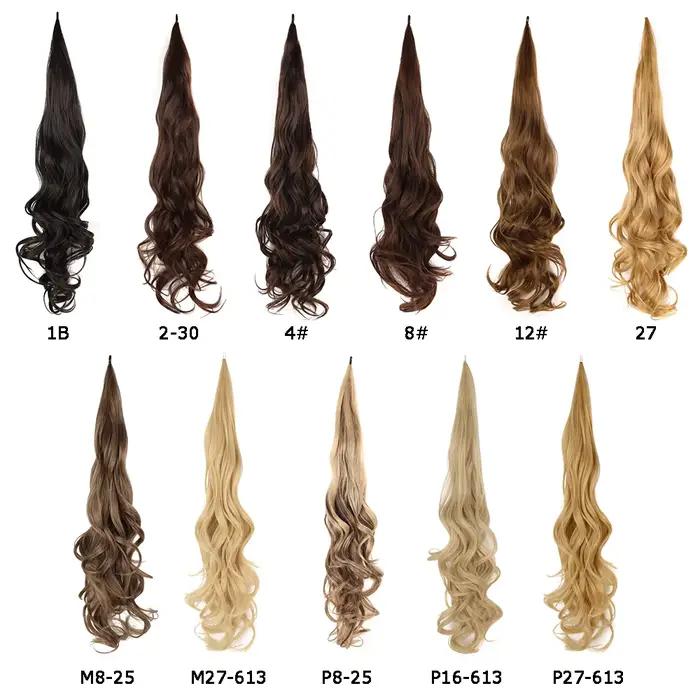 Extensions de queue de cheval synthétique pour femmes, fausse queue de cheval blonde, postiches, 26 