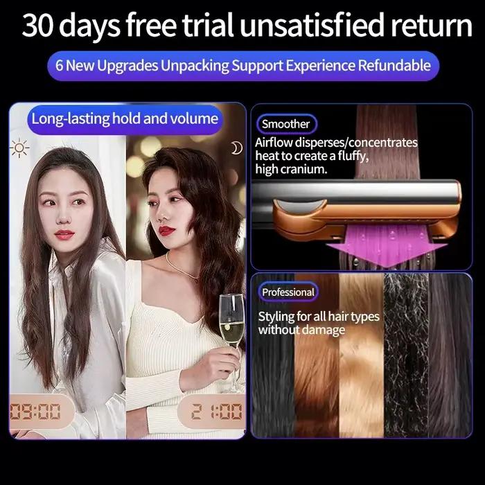 Lisseur et sèche-cheveux 2 en 1, fer plat chauffant pour séchage et lissage rapides, pour Salon de c
