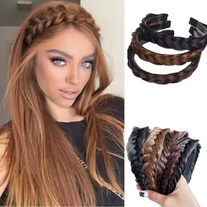 Perruque synthétique tressée torsadée pour femmes, bandes de cheveux, tresses à la mode, accessoires