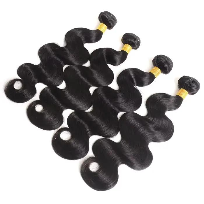 Extensions de Cheveux Humains Vierges Bruts Non Traités Remy Brésiliens Ondulés Double Drawn, 30 32 
