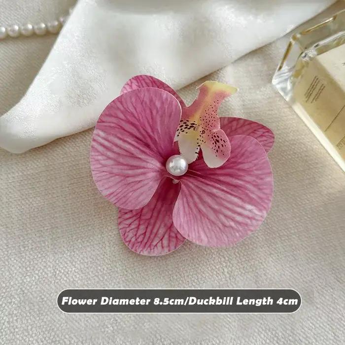 1/6 pièces accessoire de cheveux doux pour les femmes orchidée fleur épingle à cheveux Barrettes lat