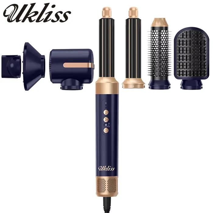 UKLISS Brosse sèche-cheveux 7 en 1, ensemble de coiffeur d'air avec fer à friser, brosse ronde, liss