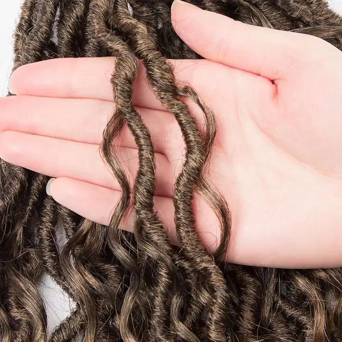 Extensions capillaires synthétiques au Crochet pour femmes, tresses bouclées, Faux Locs, noires, Hip