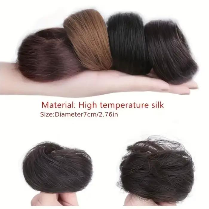 Perruque Updo synthétique facile à porter, Chignon lisse et élégant avec élastique, postiche queue d