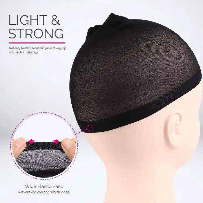 40 pièces bonnet de perruque en nylon bas bonnet de perruque élastique noir, marron, marron clair