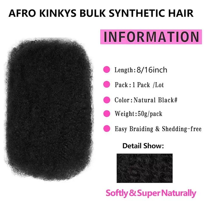 8 pouces 1 paquet 50g Afro crépus cheveux en vrac pour Extensions de dreadlocks réparation Locs Mini