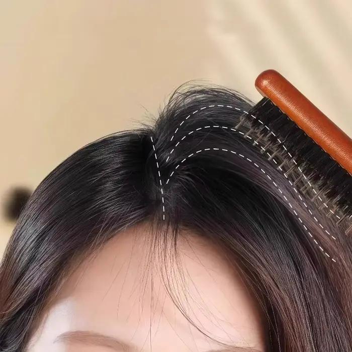 Peigne à cheveux antistatique pour barbier avec manche, outil de massage du cuir chevelu, brosse à c