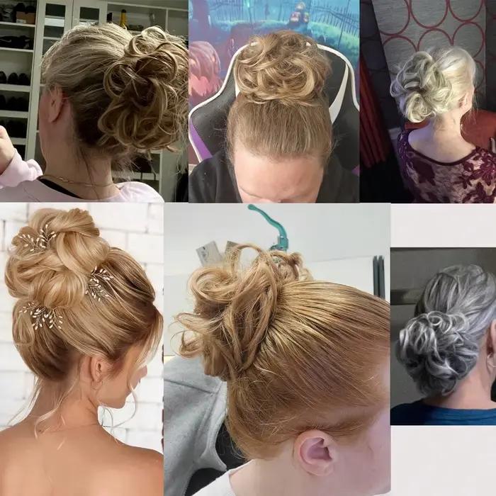 1 pièce postiche chignon en soie artificielle, anneau de cheveux pour créer une coiffure chignon, ac
