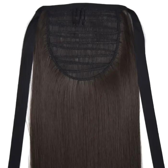 Extensions de queue de cheval à ruban droit résistant à la chaleur en fibres synthétiques TOPREETY 1