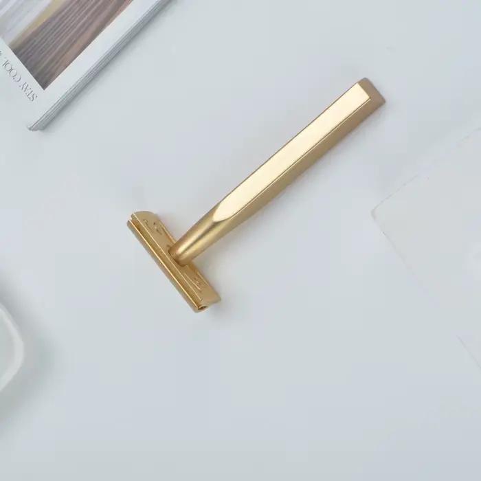 YAQI Golden Bar 3 pièces couleur dorée mate rasoir de sécurité pour hommes