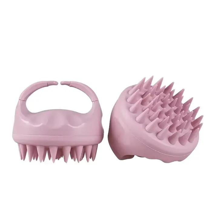 Brosse de massage pour cuir chevelu, brosse à récurer, paille de blé, shampoing en Silicone biodégra
