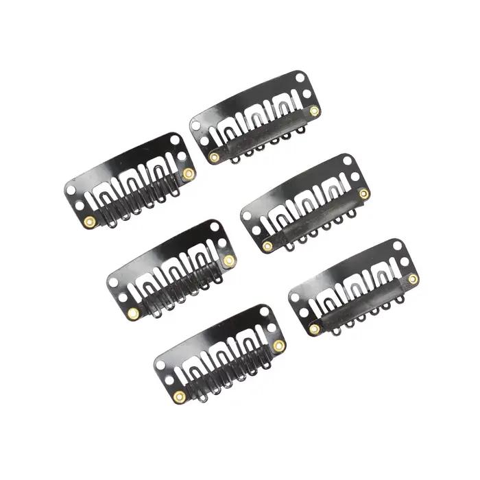 Clips de perruques en forme de U de 32mm, 20 pièces, avec dos en silicone pour Extensions de cheveux