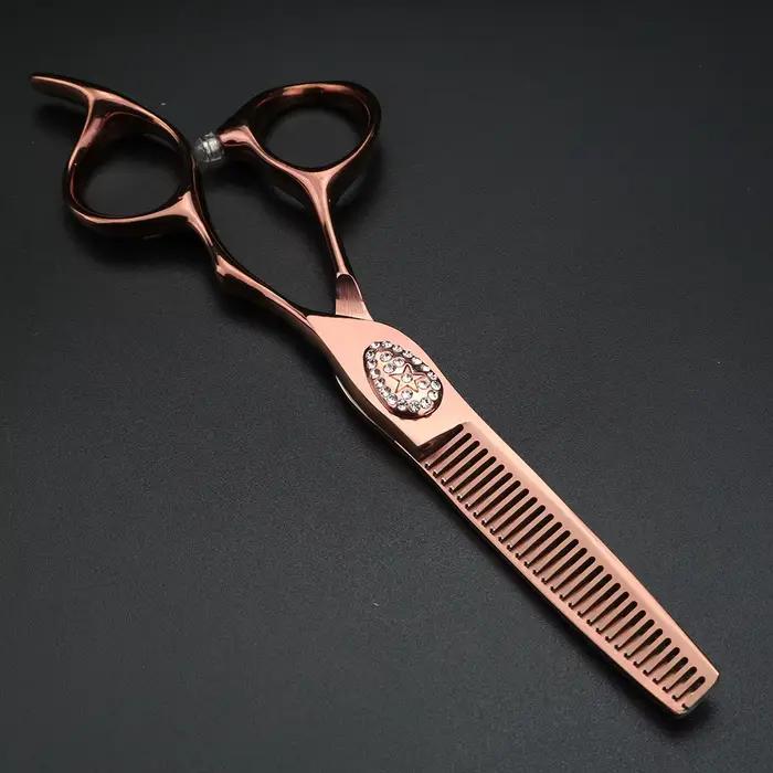 XUANFENG – ciseaux de coiffeur Champagne 6 pouces, galerie de cheveux, outils de coiffure, ciseaux d