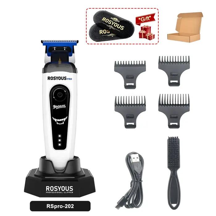 Tondeuse à cheveux ROSYOUS RSpro-202 pour hommes, lame en T DLC, moteur sans balais 8000 tr/min avec