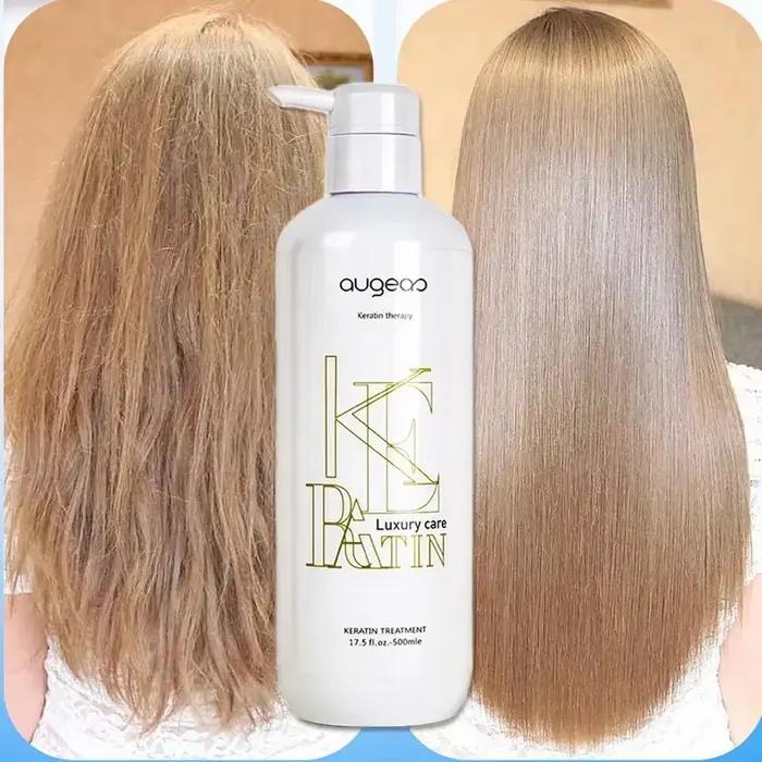 Traitement lissant à la kératine pour cheveux bouclés et crépus, 500ml, vente en gros, produits prof