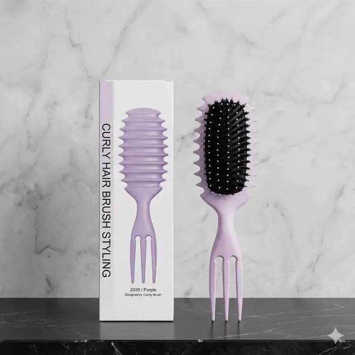 Brosse de coiffage professionnelle pour cheveux bouclés, adaptée aux cheveux bouclés et ondulés, bro