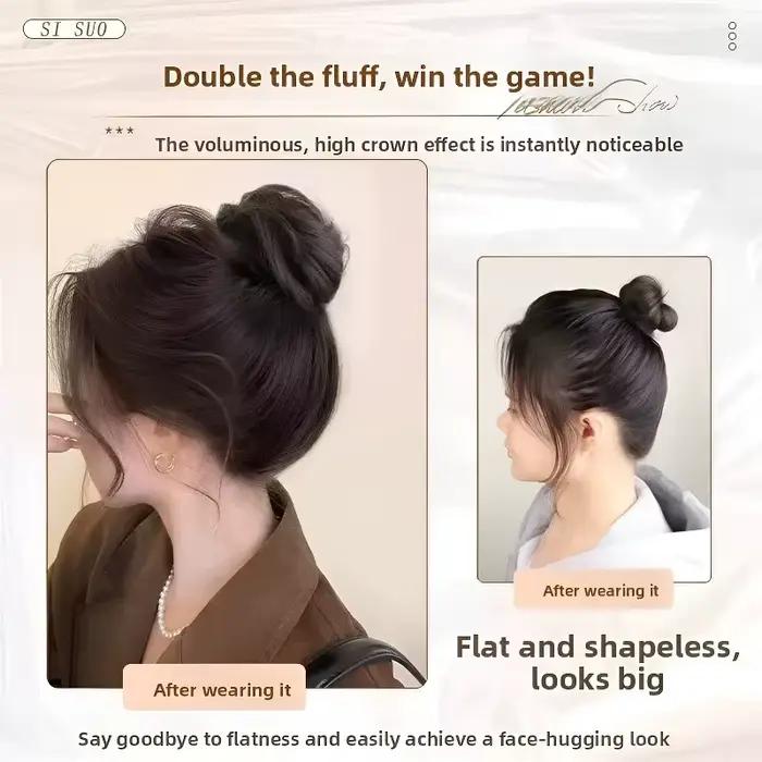 Chignon synthétique magique avec Clips élastiques circulaires, postiche rétractable en forme de nid 