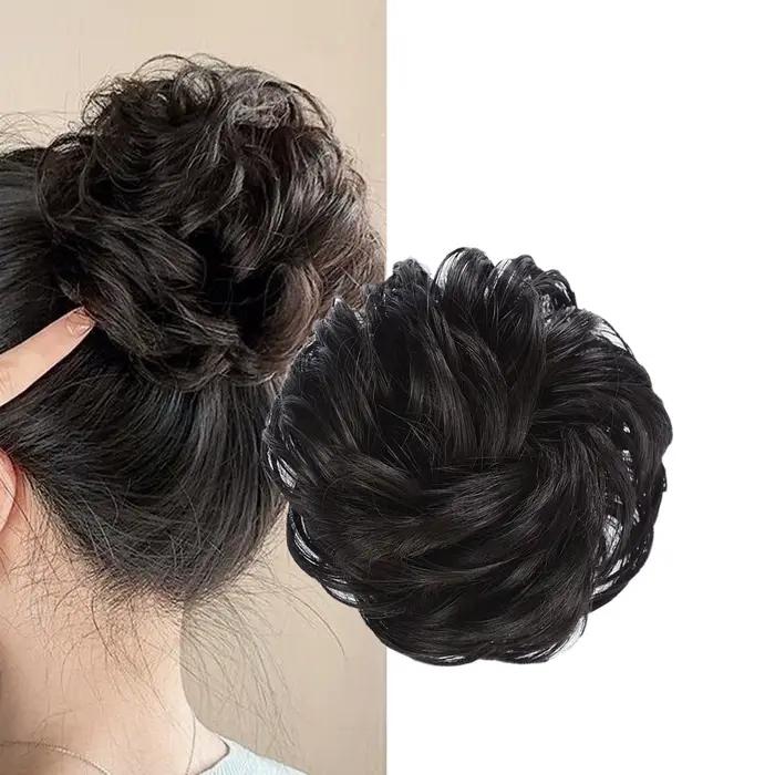 1 pièce postiche chignon en soie artificielle, anneau de cheveux pour créer une coiffure chignon, ac
