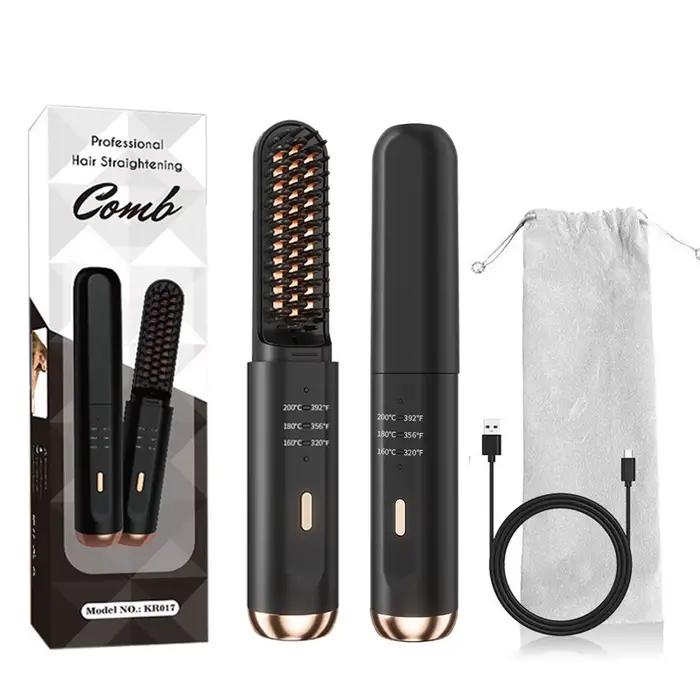 Peigne chauffant lisseur Brosse à lisser sans fil Brosse à lisser chauffante multifonctionnelle Peig