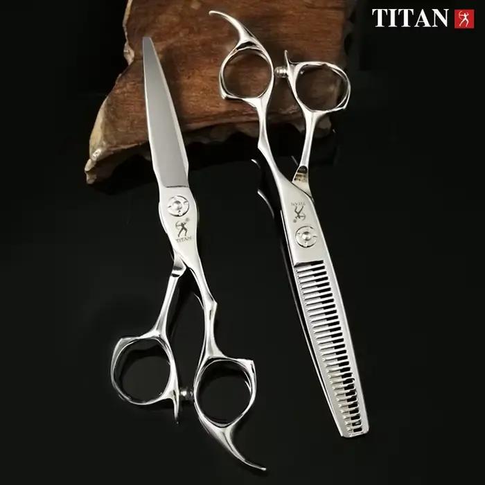 Ciseaux de coiffeur TITAN, outil de barbier, cisaille amincissante, ciseaux professionnels
