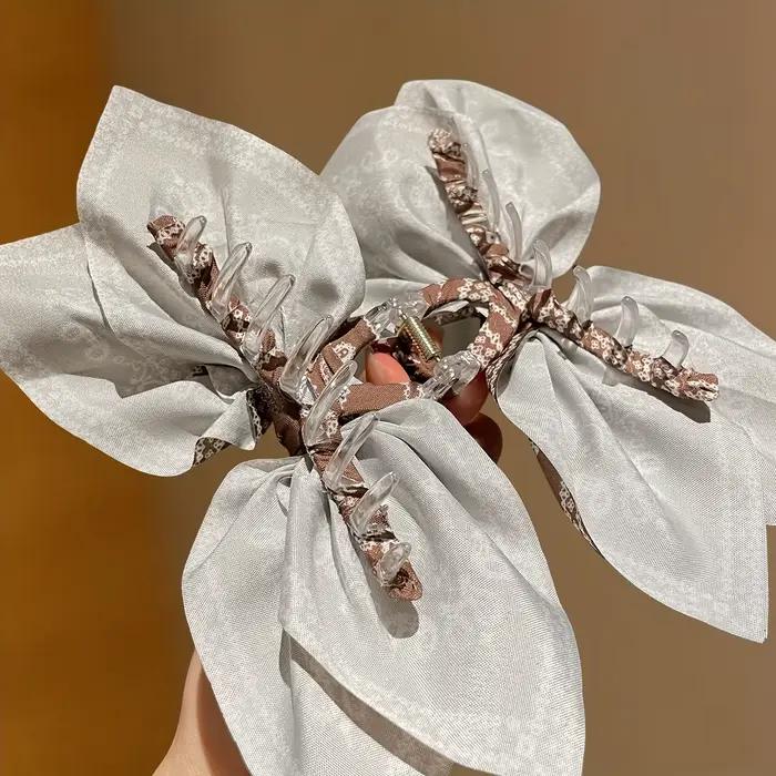 1 pièces Style femme, pince à cheveux avec nœud en fleur de cajou marron, pince à cheveux haut de ga