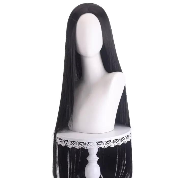 Perruque synthétique pour femmes, 40 pouces, couleur anime, longue et droite, frange fendue centrale