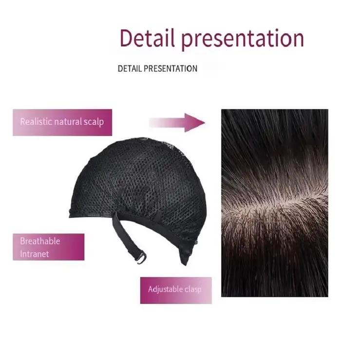 Perruque synthétique noire avec coiffure longue ondulée séparée pour fête, cosplay d'Halloween, usag