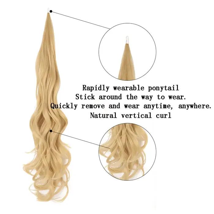 Extensions de queue de cheval synthétique pour femmes, fausse queue de cheval blonde, postiches, 26 
