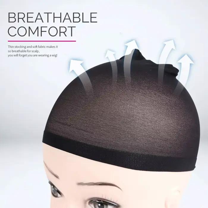 40 pièces bonnet de perruque en nylon bas bonnet de perruque élastique noir, marron, marron clair