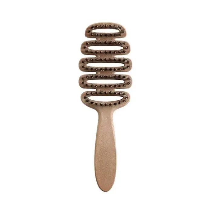 Brosse à cheveux en poils de sanglier, peigne antistatique, peigne de massage pour coiffure, brosse 