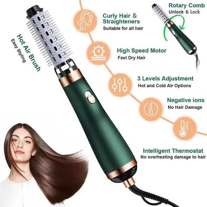 Nouveau sèche-cheveux peigne Air chaud friser pour rouleau de cheveux sèche-cheveux ionique brosse à