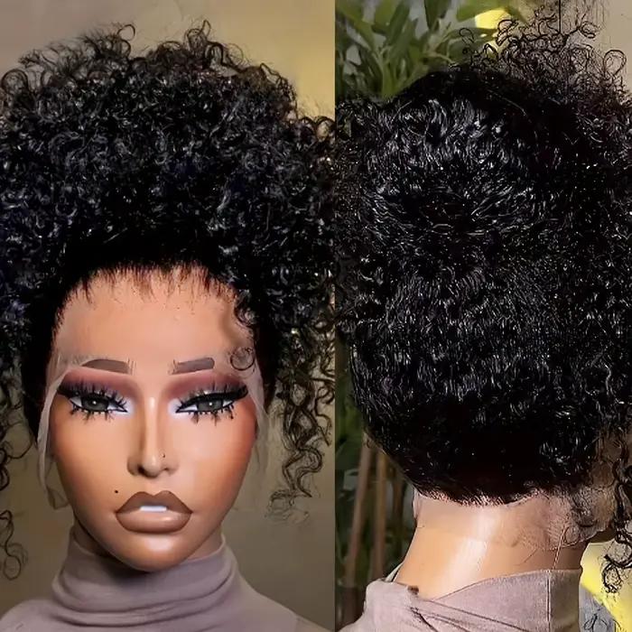 Perruque Lace Front Wig 360 HD sans colle pour femmes, cheveux humains, Deep Wave, 13x4, 13x6, avec 
