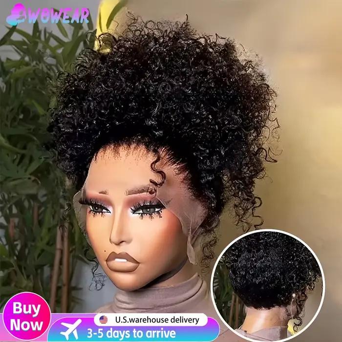 Perruque Lace Front Wig 360 HD sans colle pour femmes, cheveux humains, Deep Wave, 13x4, 13x6, avec 