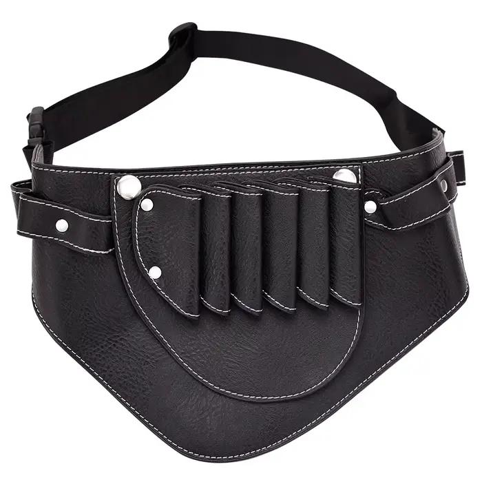 Sac de coiffure en cuir PU, pochette à ciseaux, porte-étui avec ceinture à bandoulière, sac à outils