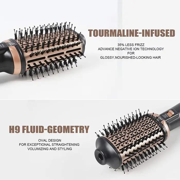 Sèche-cheveux et volumateur en une seule étape, brosse à air chaud professionnelle, lisseur et boucl
