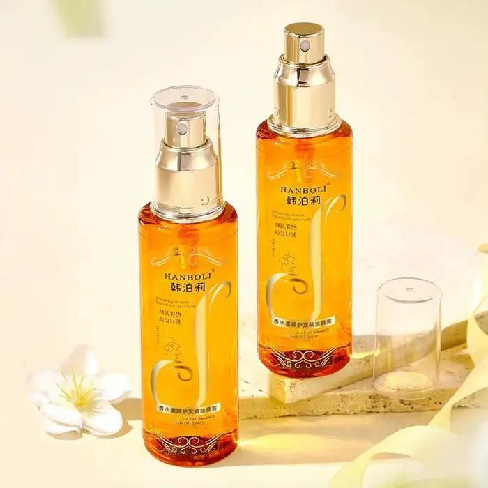 Huile Essentielle Capillaire en Spray Hydratante et Adoucissante – Essence Nourrissante Sans Rinçage