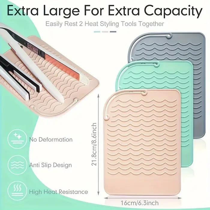 Tapis lisseur résistant à la chaleur, manchon de fer à friser, tapis plat en Silicone, fer à friser,