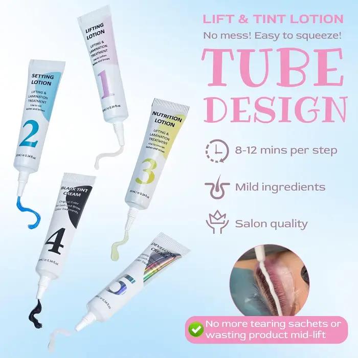 Kit Lomansa Lash Lift et Coloration Noir Intense pour Cils – Tenue Forte 4 Semaines, Courbure Nature
