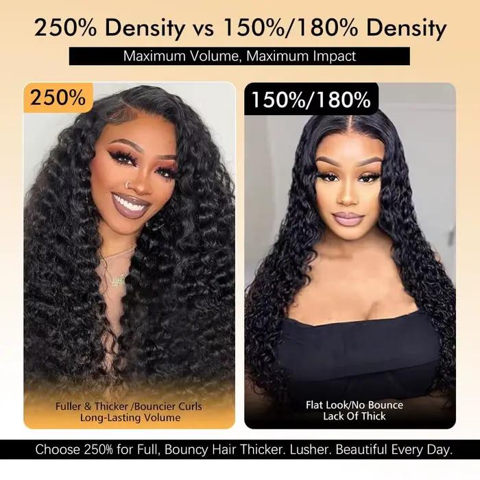 Perruques sans colle 250 % de densité, 40 pouces, à enfiler et à porter, avec closure en dentelle 5x