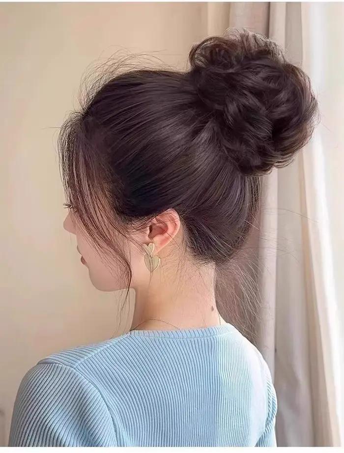 Extensions de chignon synthétique bouclé désordonné, postiches élastiques, chignon synthétique en fo