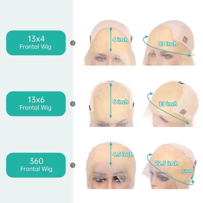 13x4 13x6 360 HD Transparent 613 couleur blond miel avant de lacet perruques de cheveux humains pour