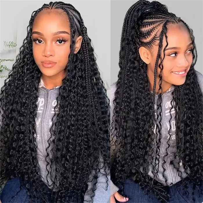 100g Cheveux humains pour tresses bohèmes, Ondes profondes, Cheveux à tresser en vrac, Bouclés profo