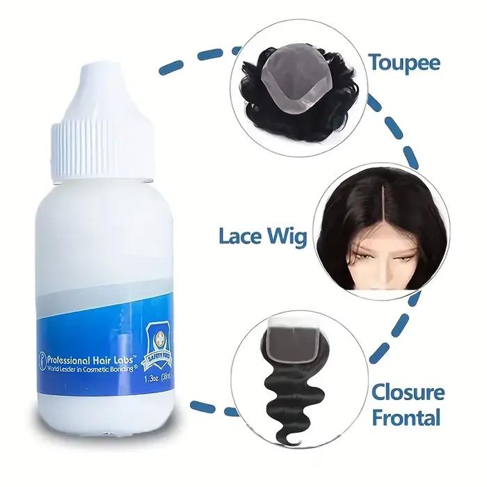 Kit de colle et de dissolvant de dentelle imperméable pour perruques, colle adhésive Super tenue pou