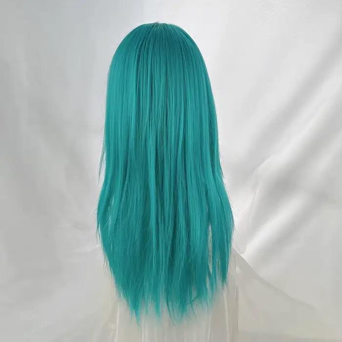 Perruque synthétique longue et lisse avec frange pour femmes, perruque de Cosplay Lolita moelleuse r
