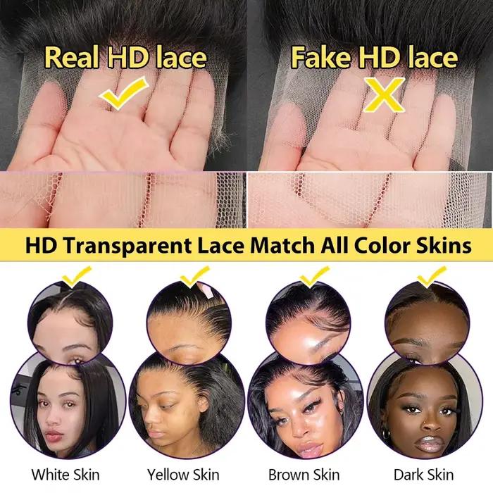 30 40 pouces vague de corps perruques de cheveux humains 13x6 Hd dentelle avant perruque cheveux hum