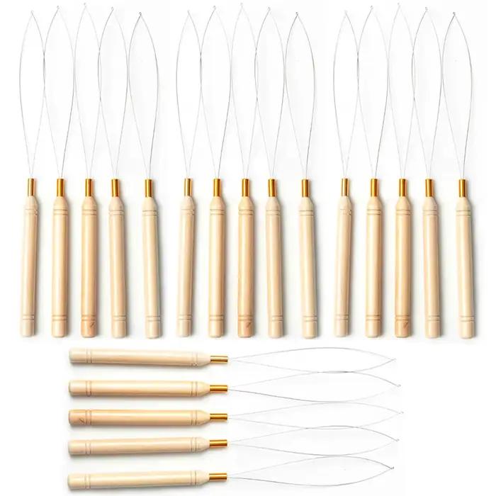 Micro anneaux, outil de boucle, enfileur de boucle, aiguille de traction utilisée avec une pince à c