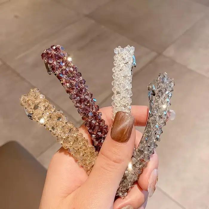 Pinces à cheveux de printemps en cristal, épingles, perles faites à la main, Barrettes pour femmes e