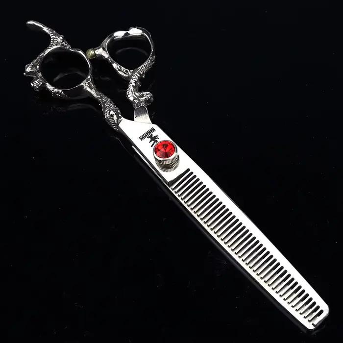Ciseaux de barbier japonais en acier 440C, poignée Dragon 6 "7", ciseaux professionnels pour couper 