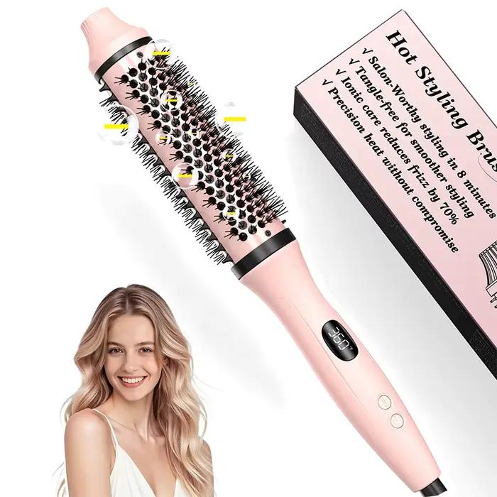 Brosse thermique Bopcal 3 en 1 - Brosse thermique ronde avec affichage numérique, brosse à friser io