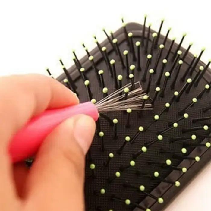 Peigne à poignée en plastique, brosse à cheveux, nettoyant, outil à main multifonctionnel, brosse po